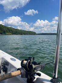 View from our boat of the lake