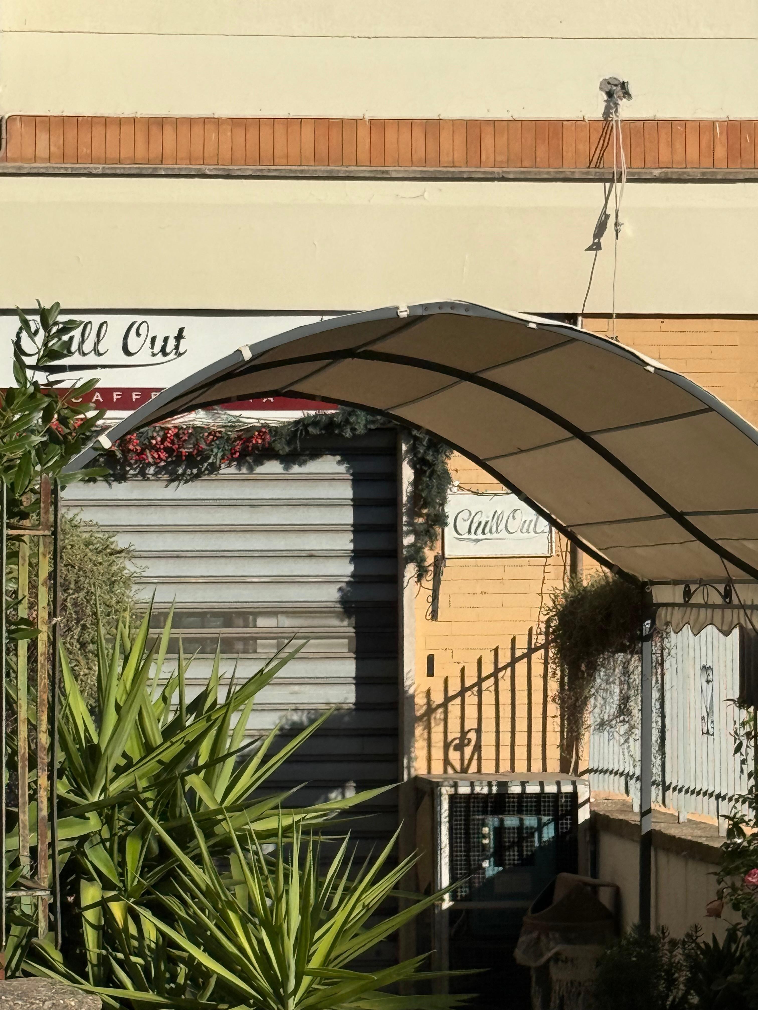 Little coffee shop down the street, we waited there to check in