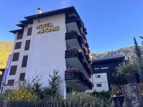 The hotel from one of the paths