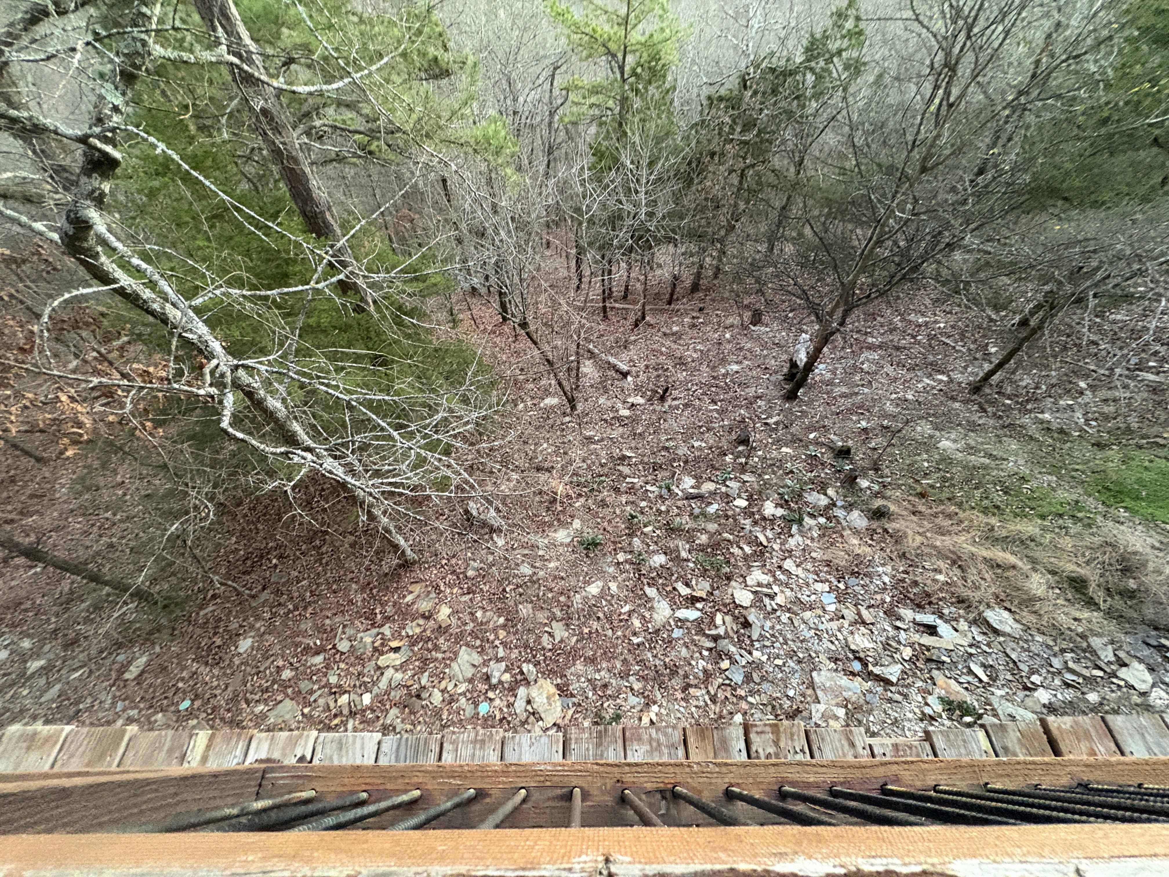 Looking down off of back porch deck