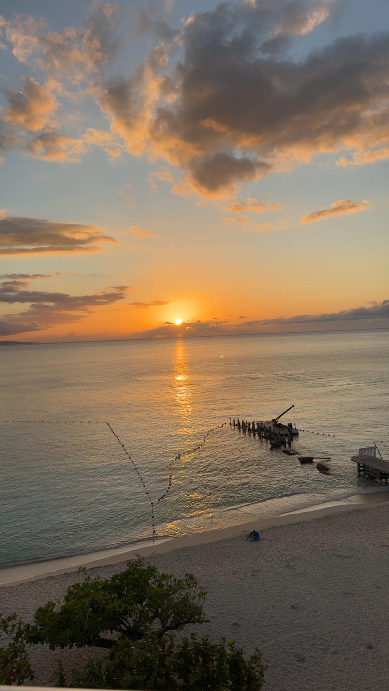 View of sunset on rooftop