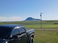 The view out the door of cabin