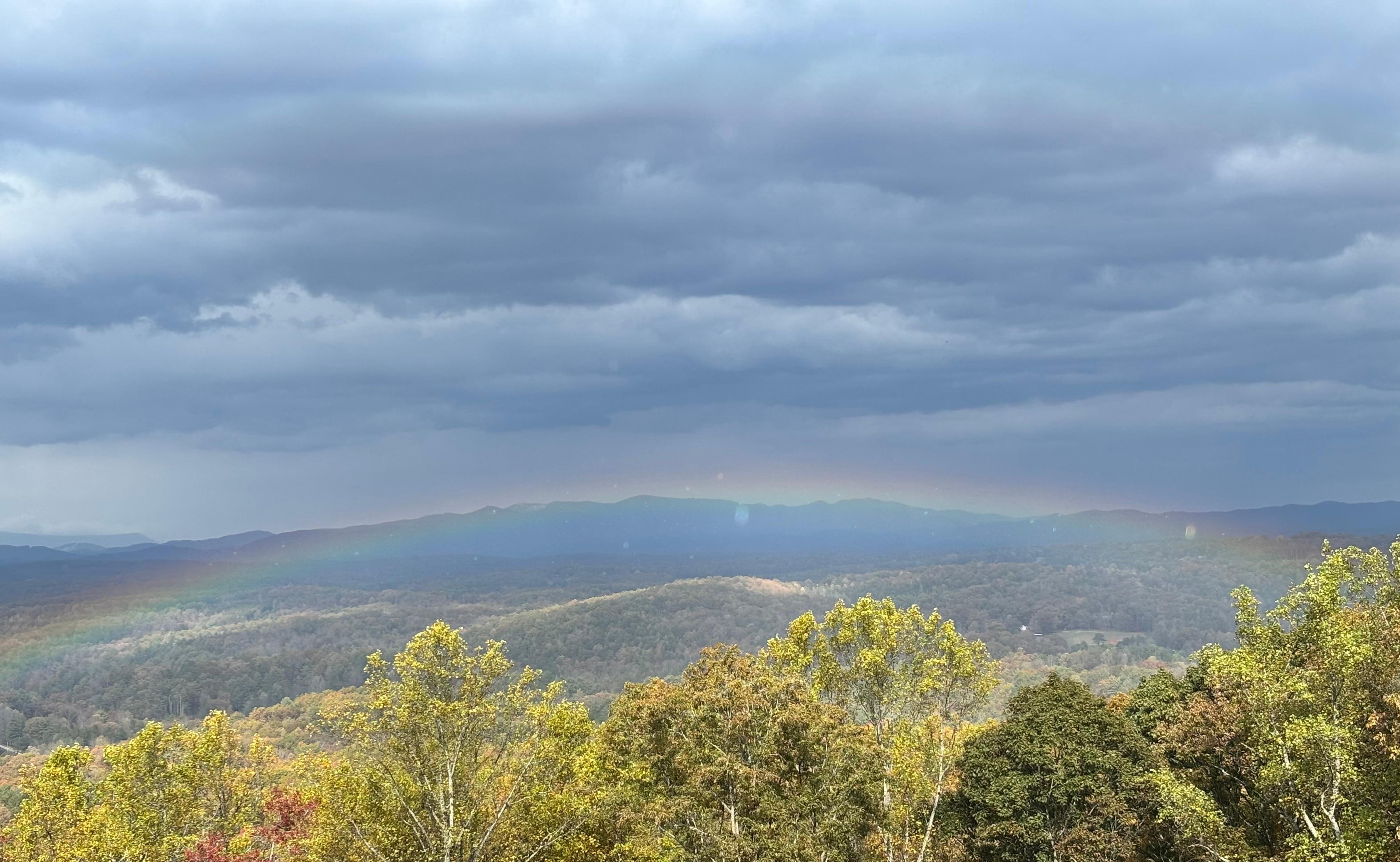 Saw a beautiful rainbow below us