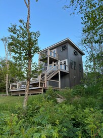 Hightide coming back from the little beach on property.