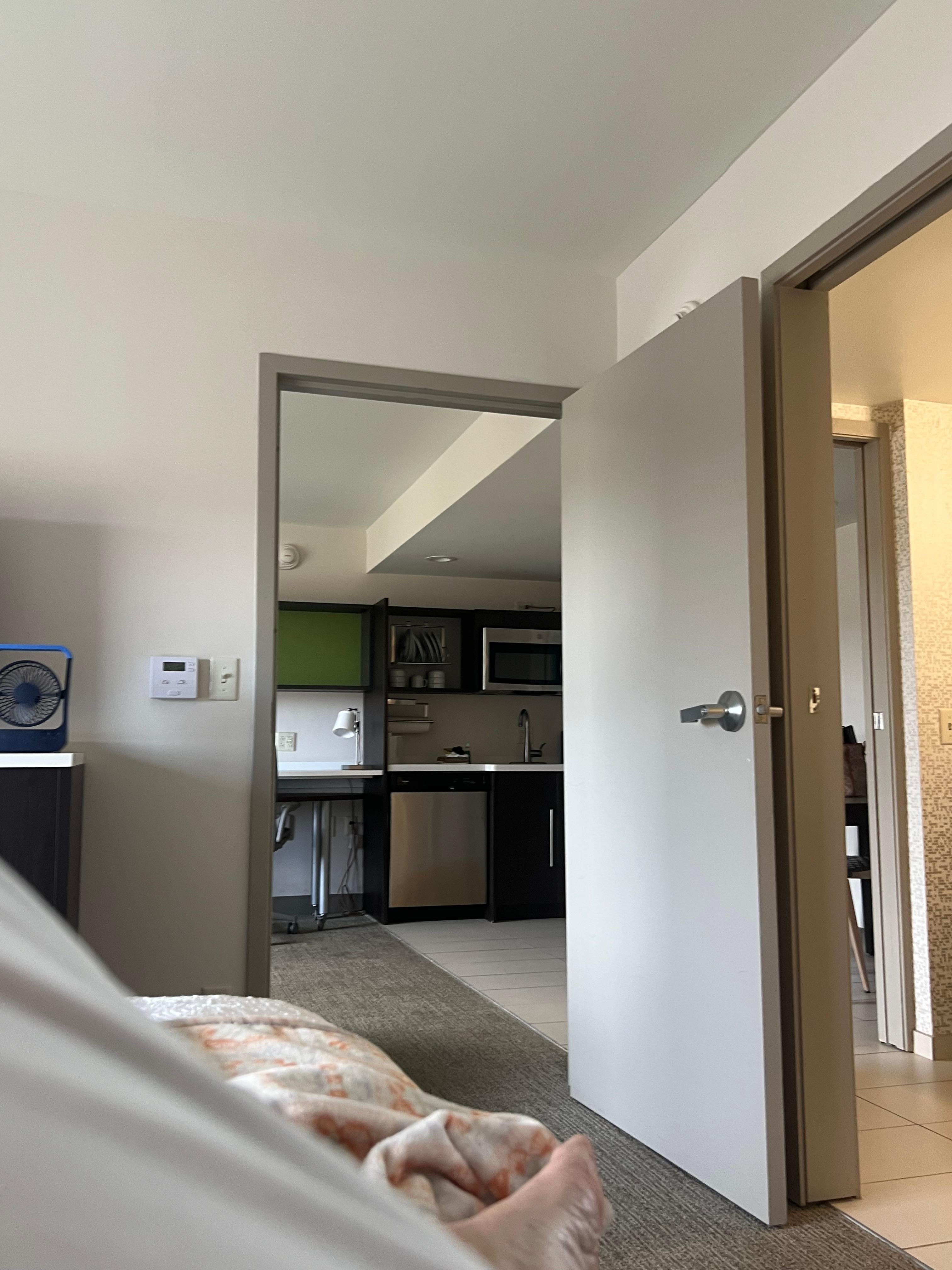 from separate bedroom
to livingroom