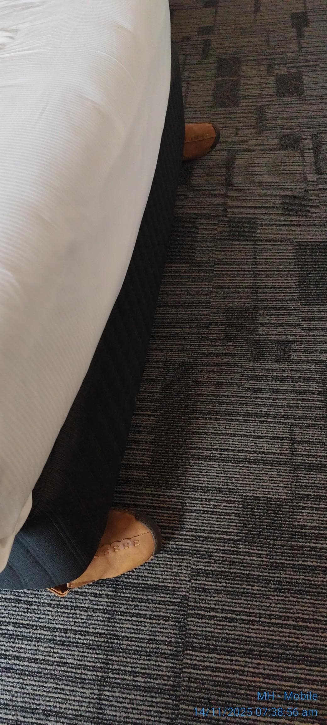 I had to lend my shoes to the bed to hold it in position.... Lol