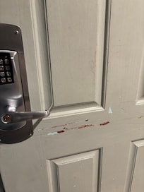 Scuffed exterior door