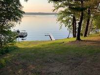 view of lake from deck