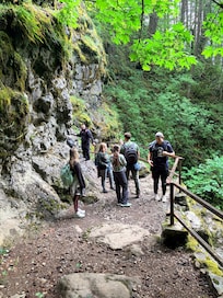My family hiking one of the many mountains.