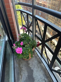The balcony was small but allowed me to open the door & enjoy the air
