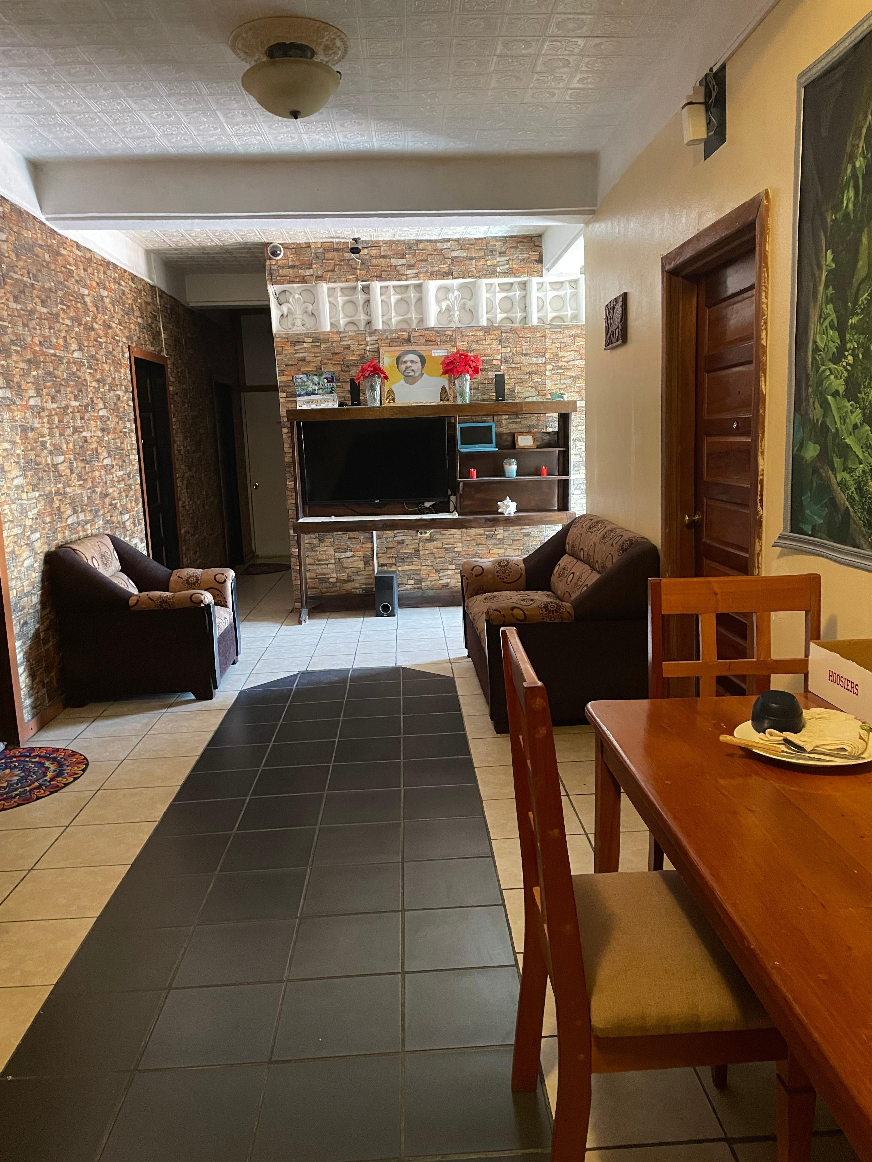 There is a TV in your room, but there is also a sitting area with a prep table.