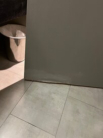 Water damage on bathroom door
