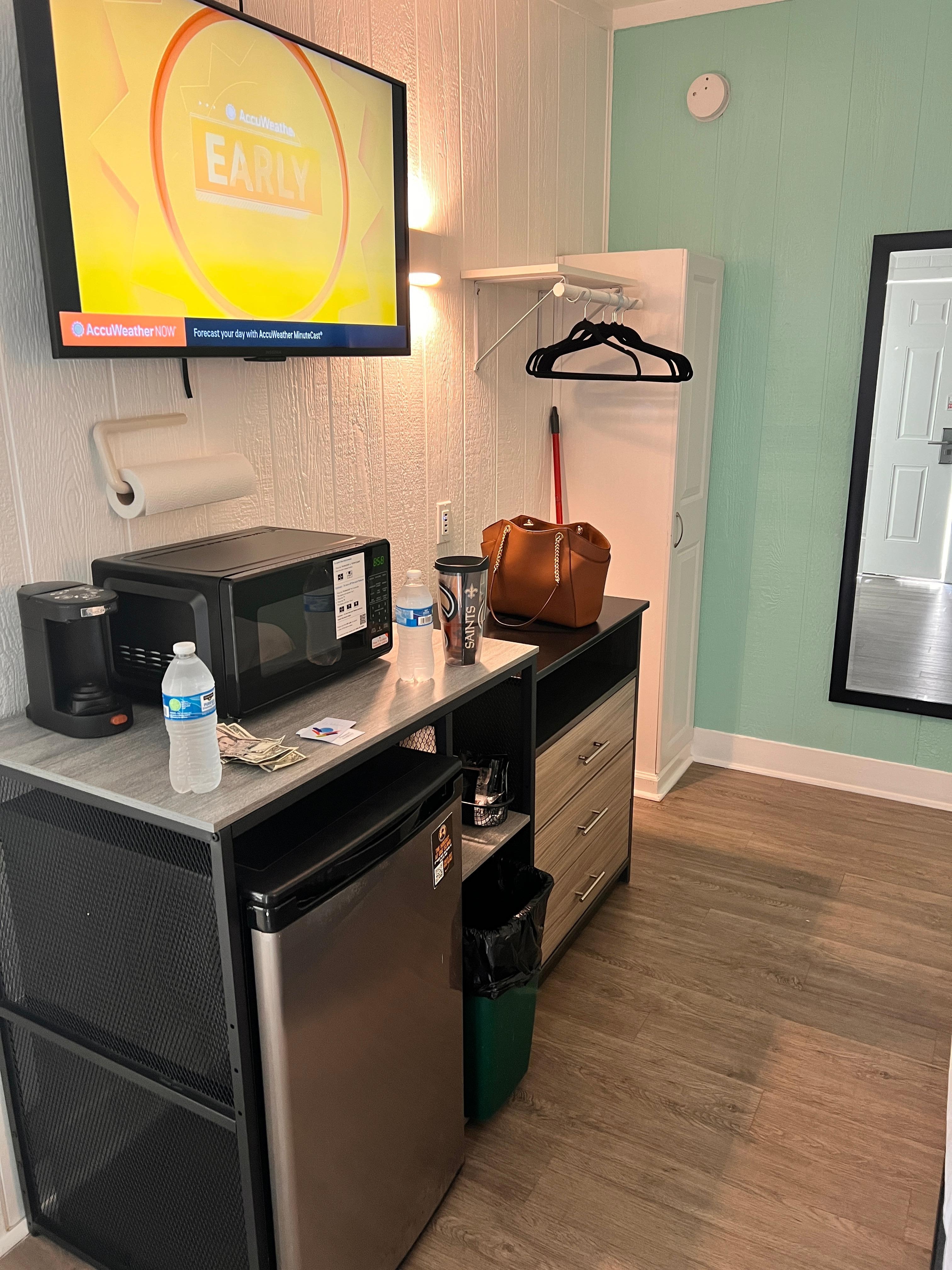 TV, Fridge, Microwave, coffeemaker 