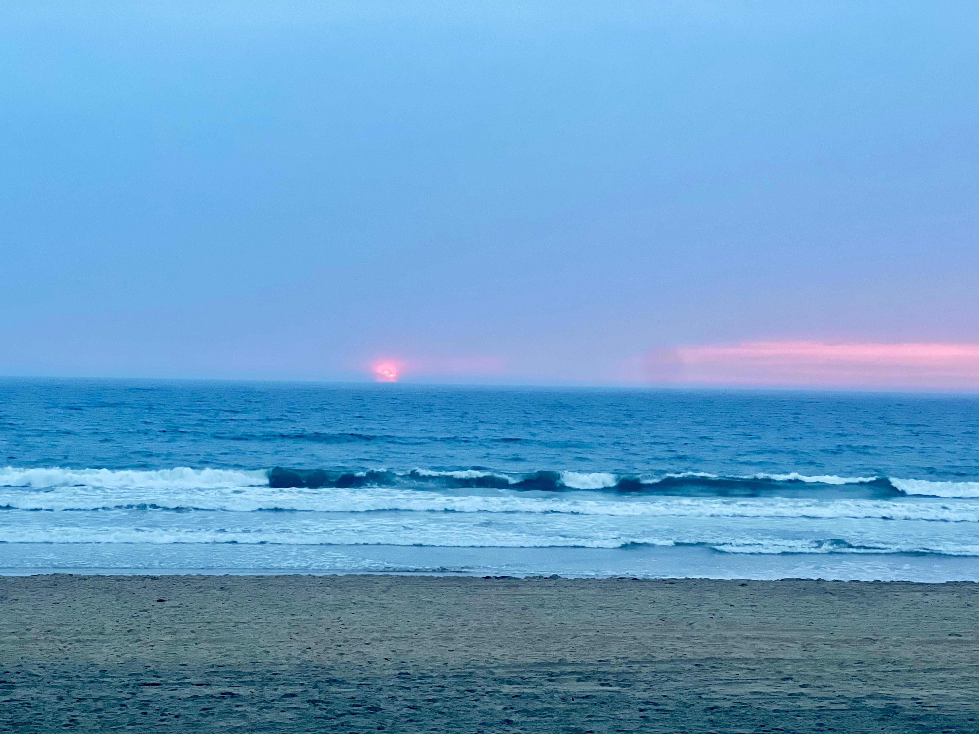 Sunset from outside our condo door