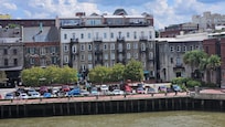 view of the building from the riverboat