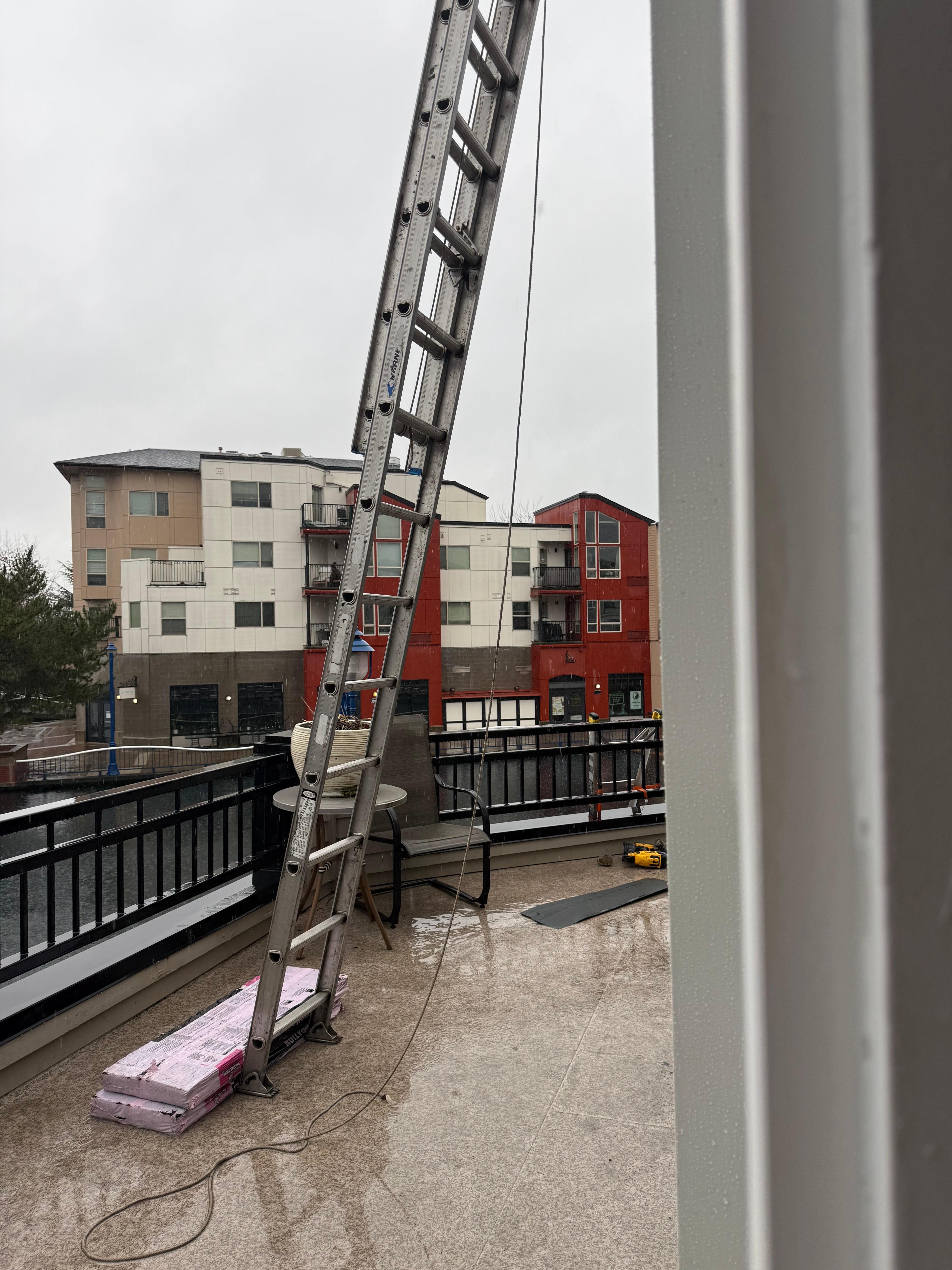 Unannounced Contractor gaining access to the deck and roof by using a ladder to access. Never went to the front door.