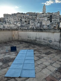 Yoga in the terrance - what a view!