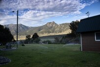 The large backyard gives a great view across the Yellowstone River into Yellowstone Park and the majestic wilderness mountains.