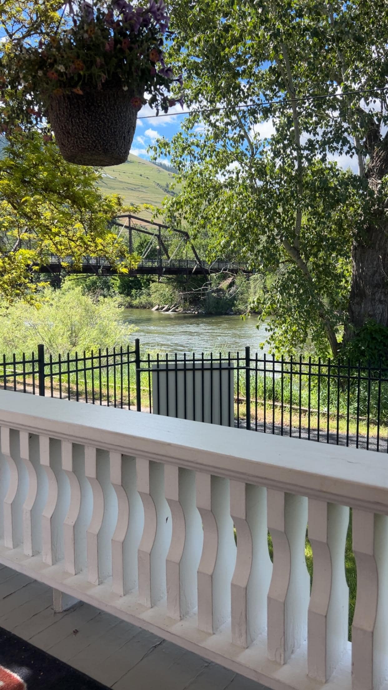 Front porch of property. Right on the river