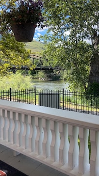 Front porch of property. Right on the river