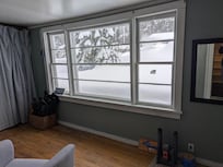Snow porch. So much snow that it was hard to see the neighbors house across the street!