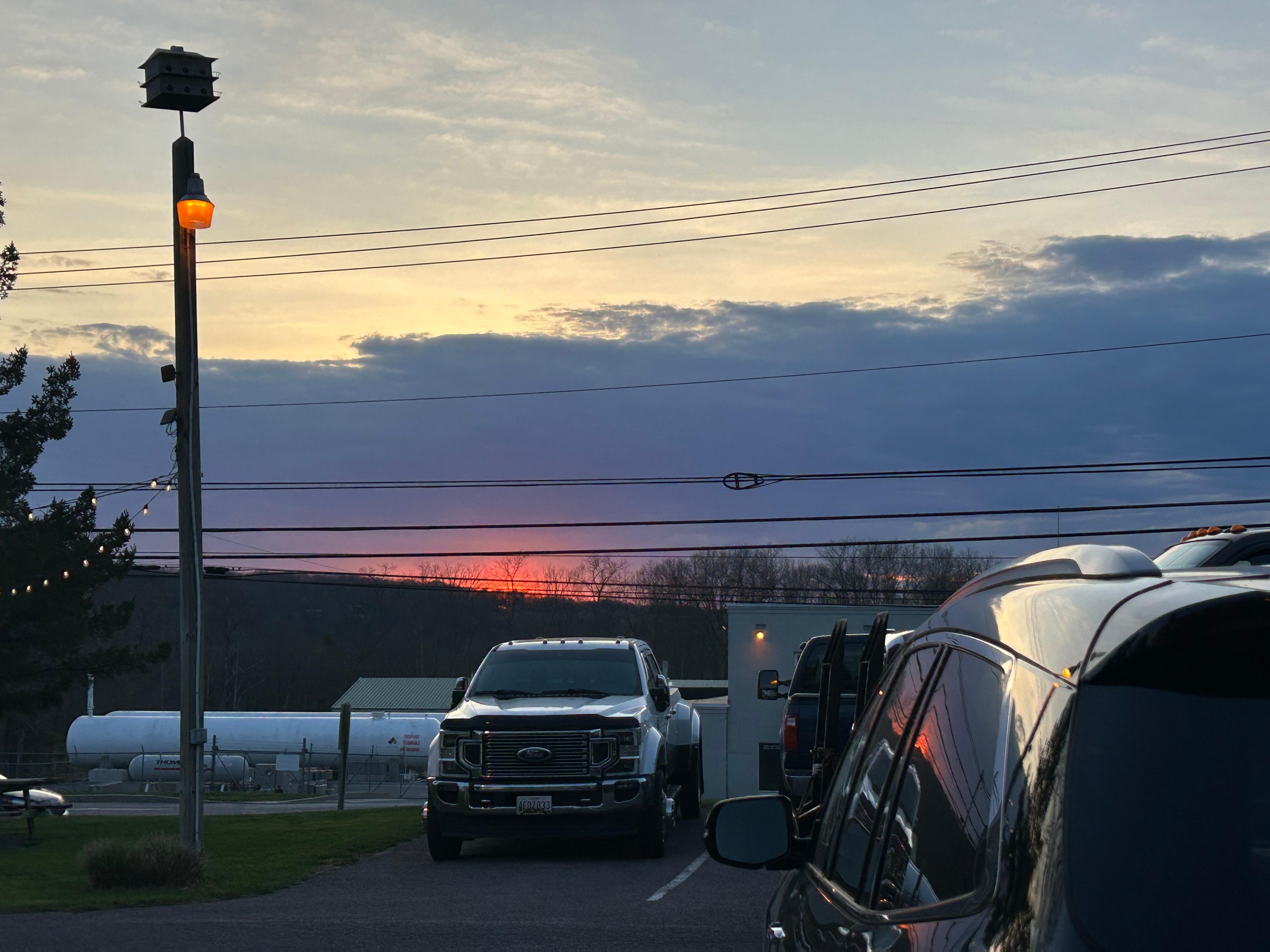 Sunset directly out the room 