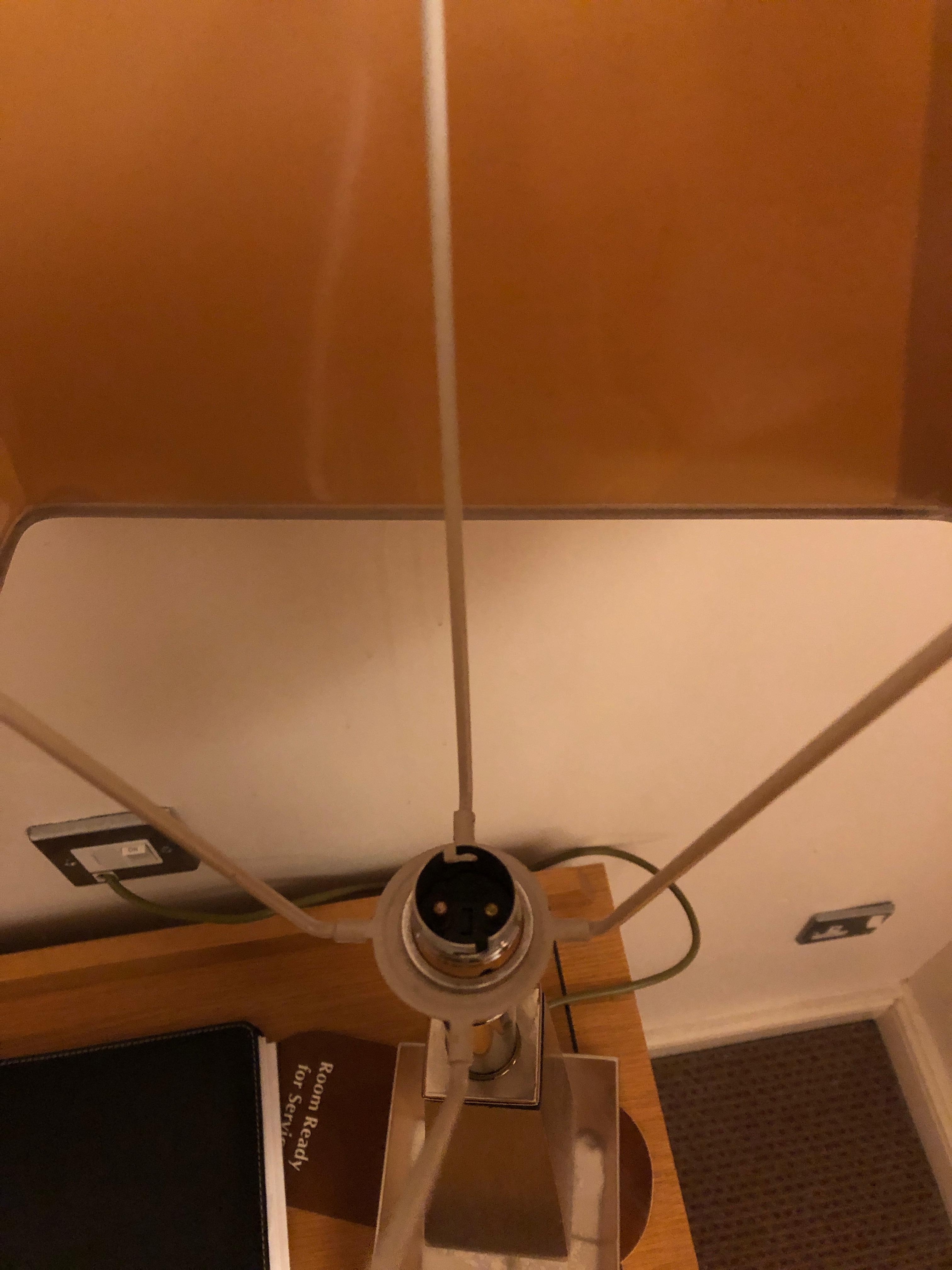 Bulb missing from lamp.
