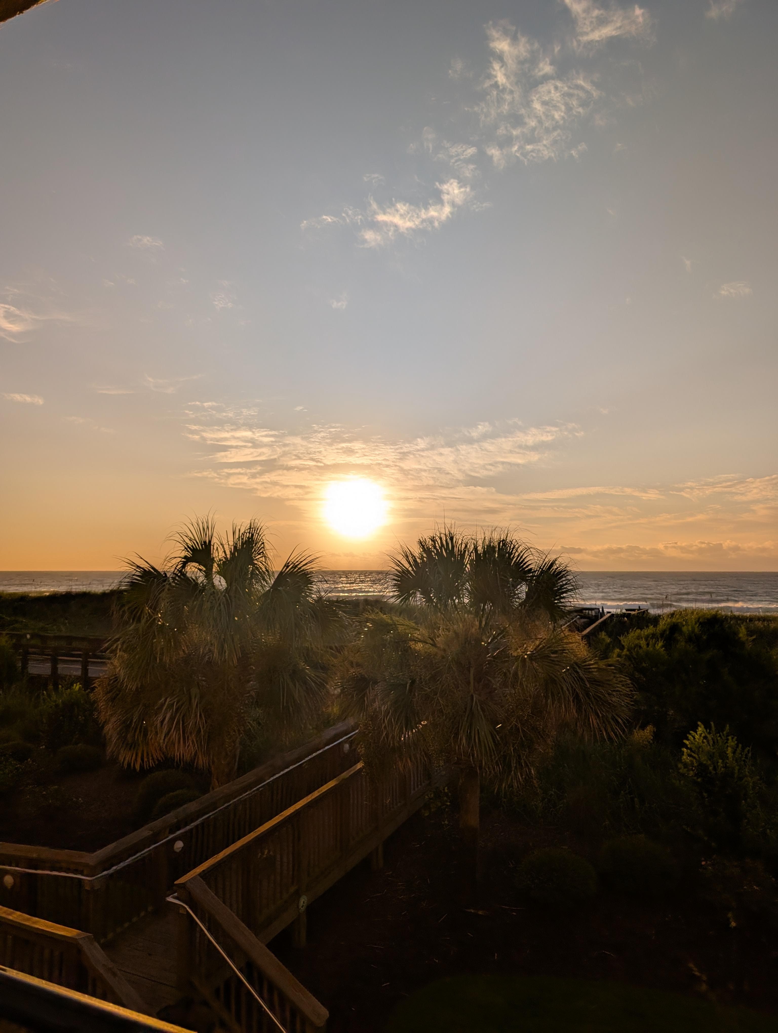 View of sunrise from the balcony 
