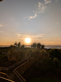 View of sunrise from the balcony