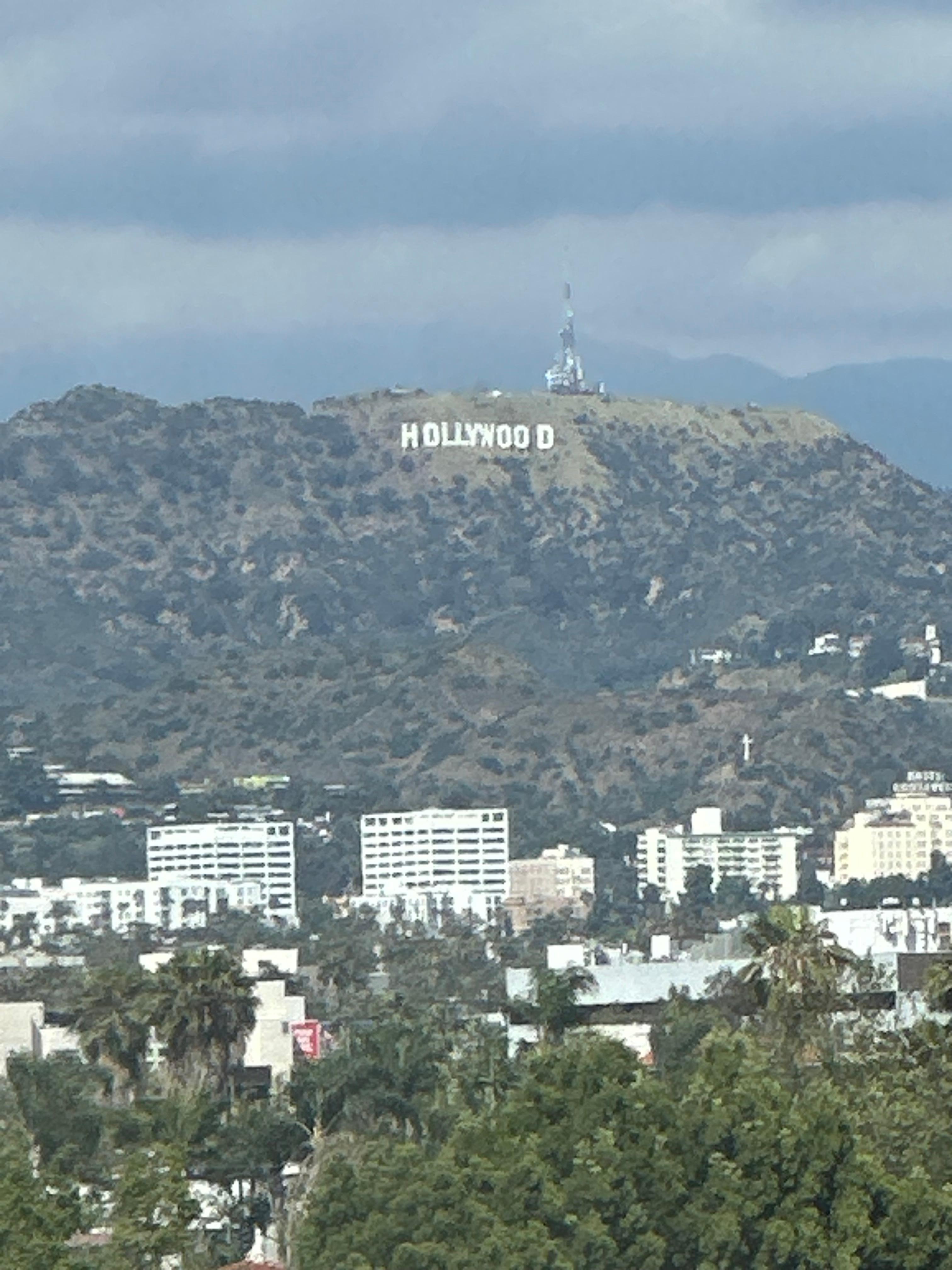 Hollywood sign view from room