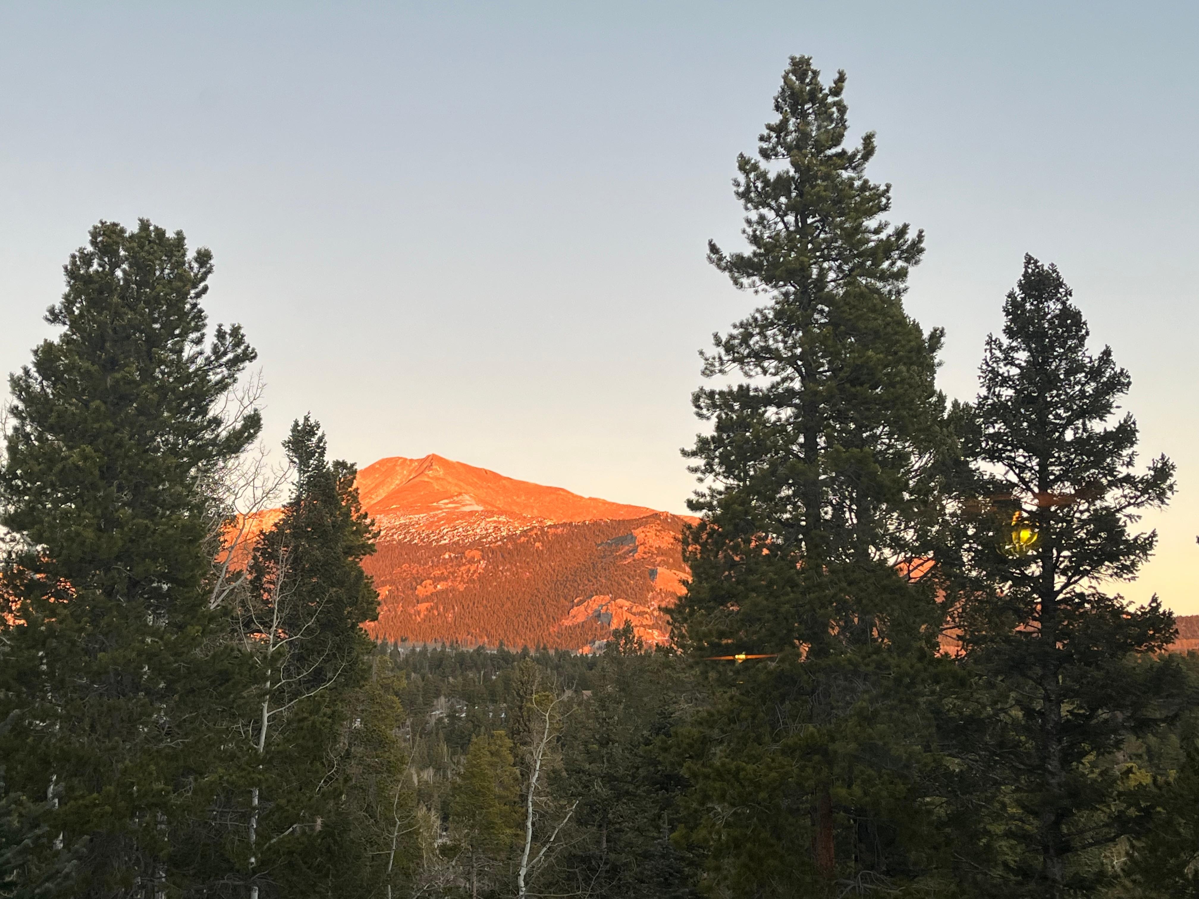 Sunrise on Mount Meeker - view from living room