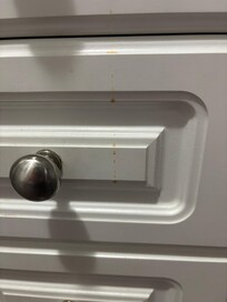 Spills not cleaned up on cabinets
