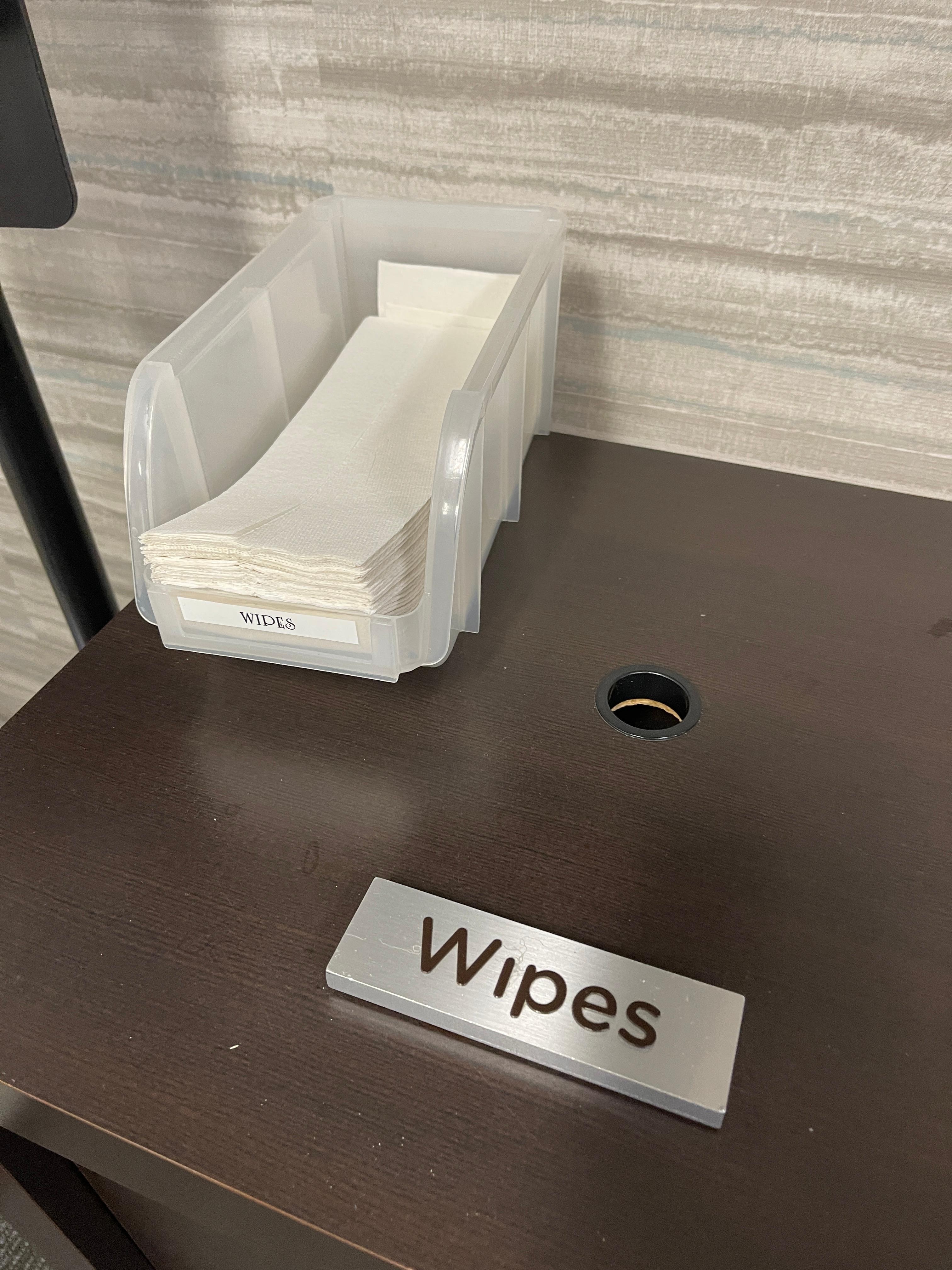 First thing in morning items not stocked and paper towels instead of wipes