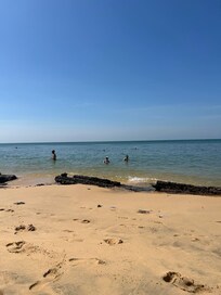 The concrete wall in the beach