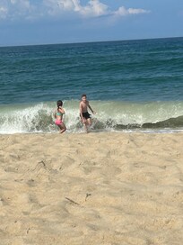 Public beach access with parking at Maynard