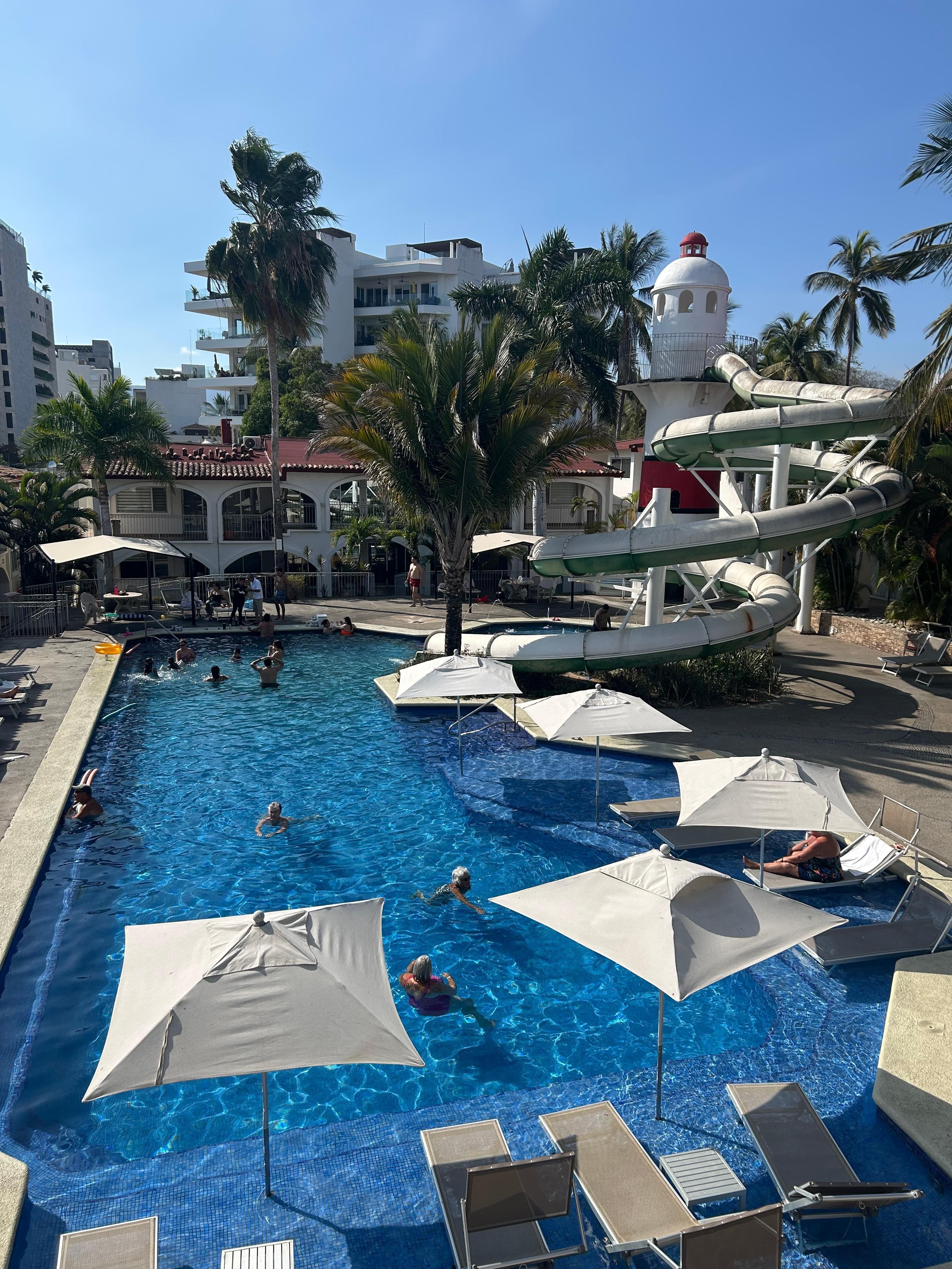 Slide at the hotel by the pool