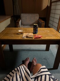 雪景色見ながら朝から飲んだ