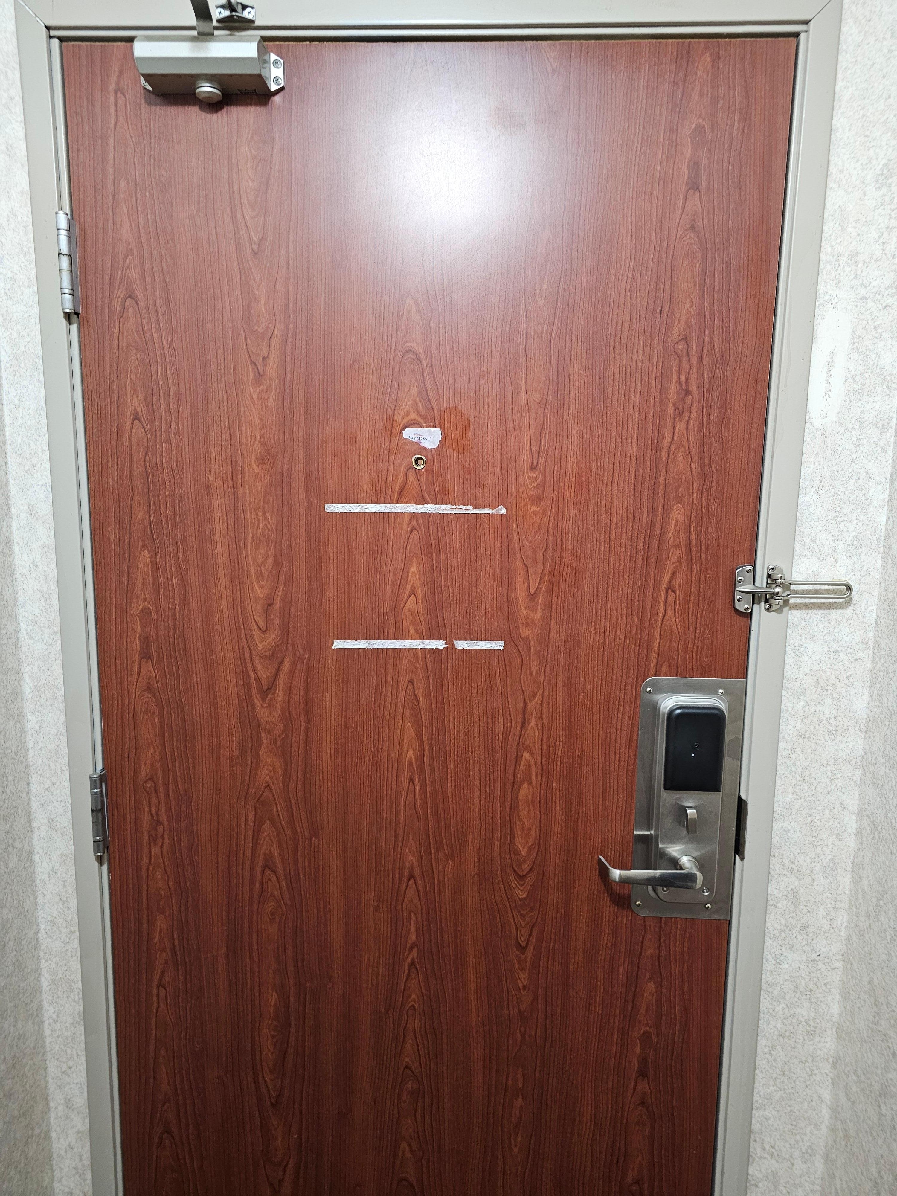 No fire escape route posted in room.