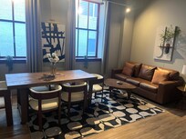 Fold out double couch.. comfy and great linens