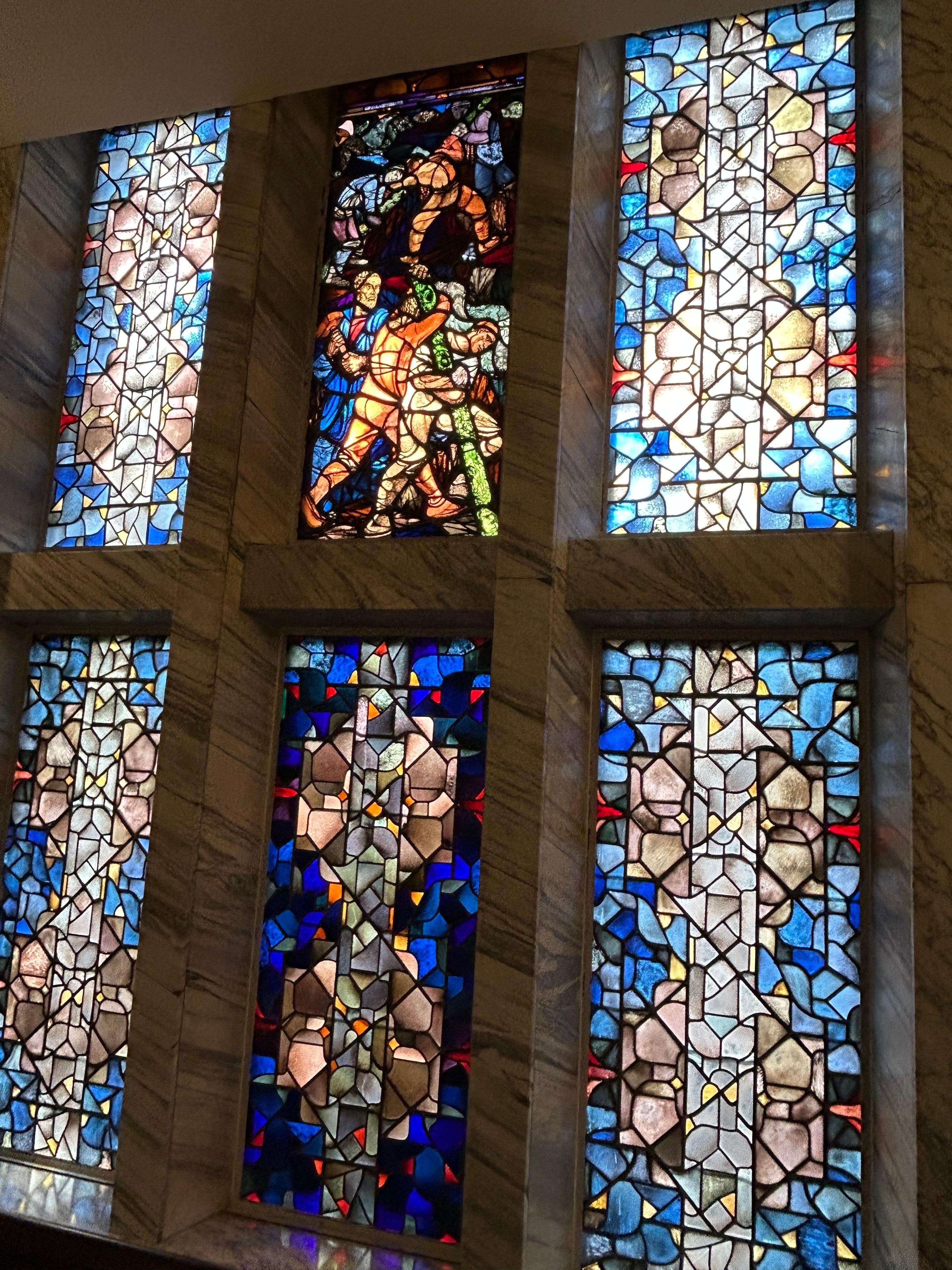 One of several stained glass windows 