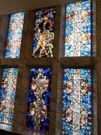 One of several stained glass windows