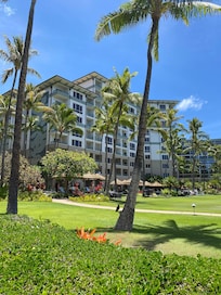 A view of the grounds from the beach.