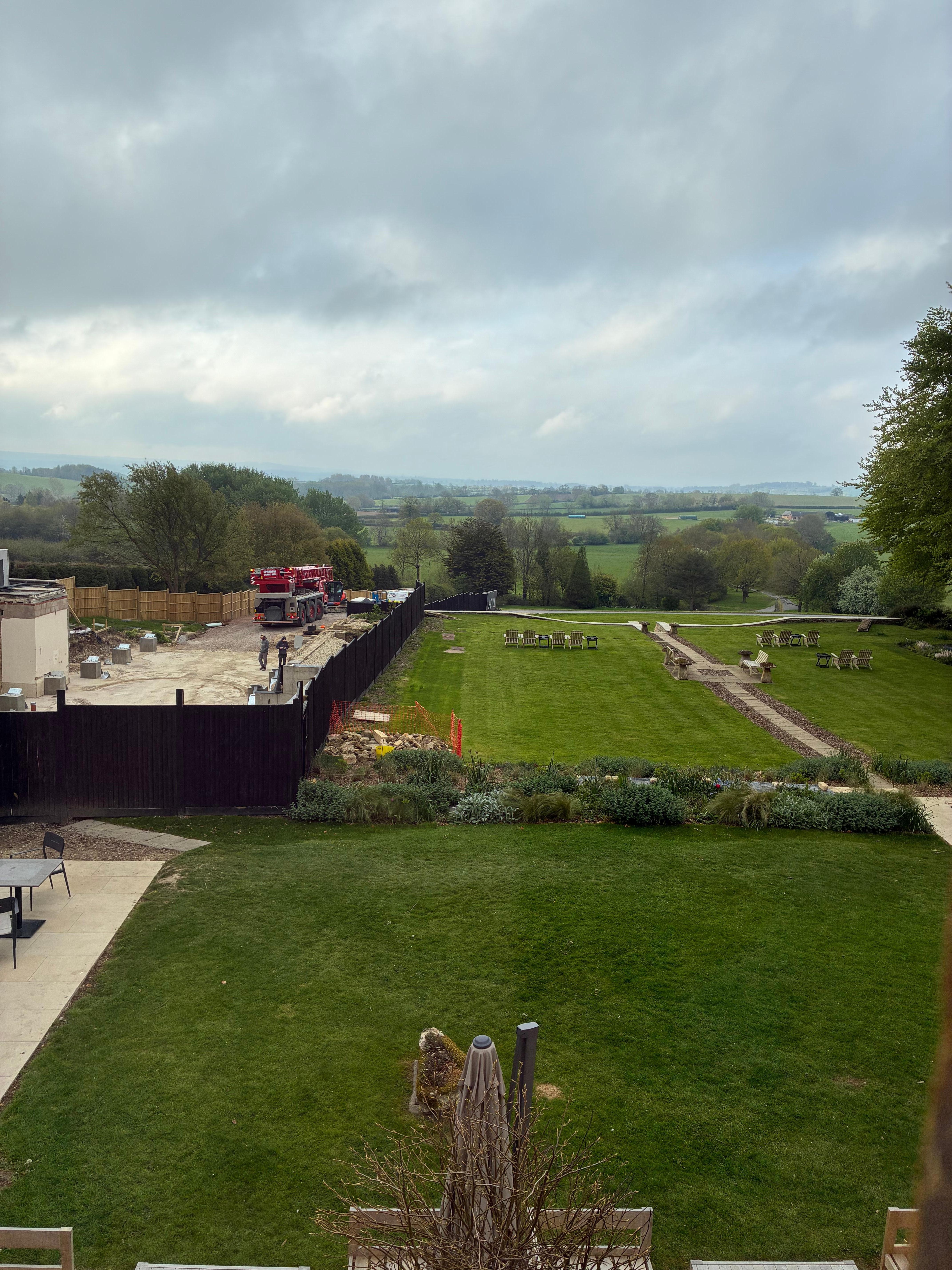Building works somewhat altering the view from Room 6