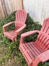 The chairs outside for morning coffee (bring a chair pad though) :)