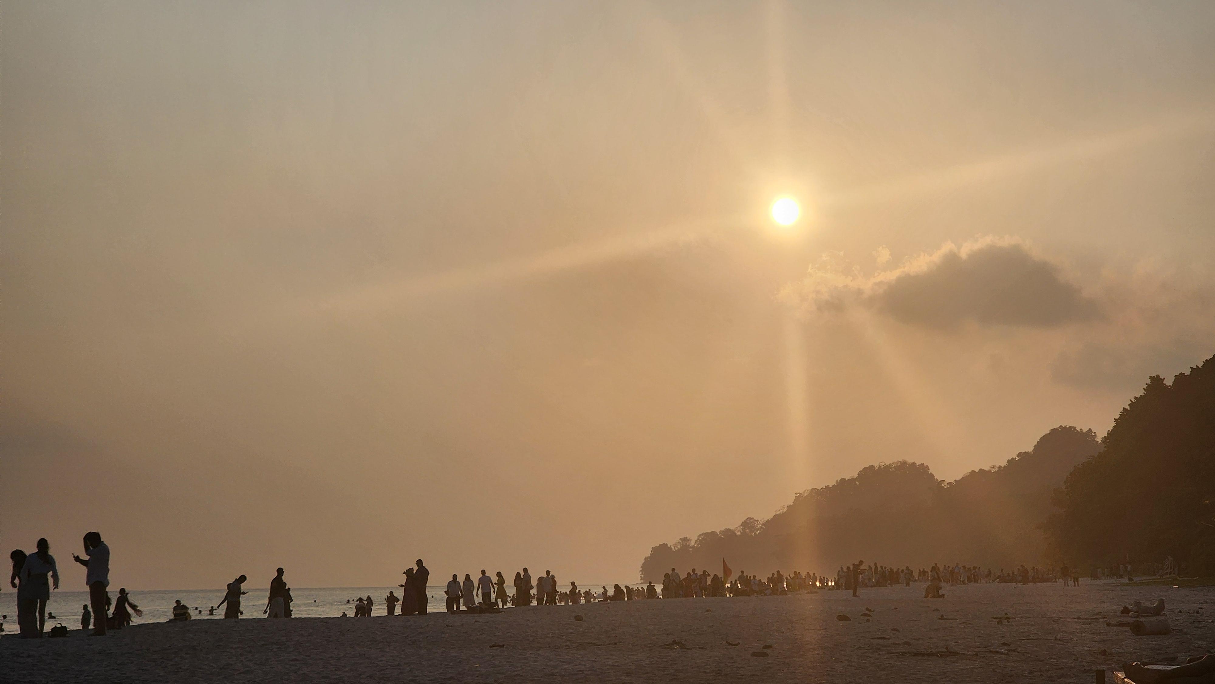 Beautiful sunset views from the private Radhanagar beach
