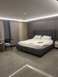 Main bedroom, functional but hard bed