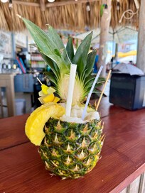 Tropical drink at The Coquina Beach Cafe