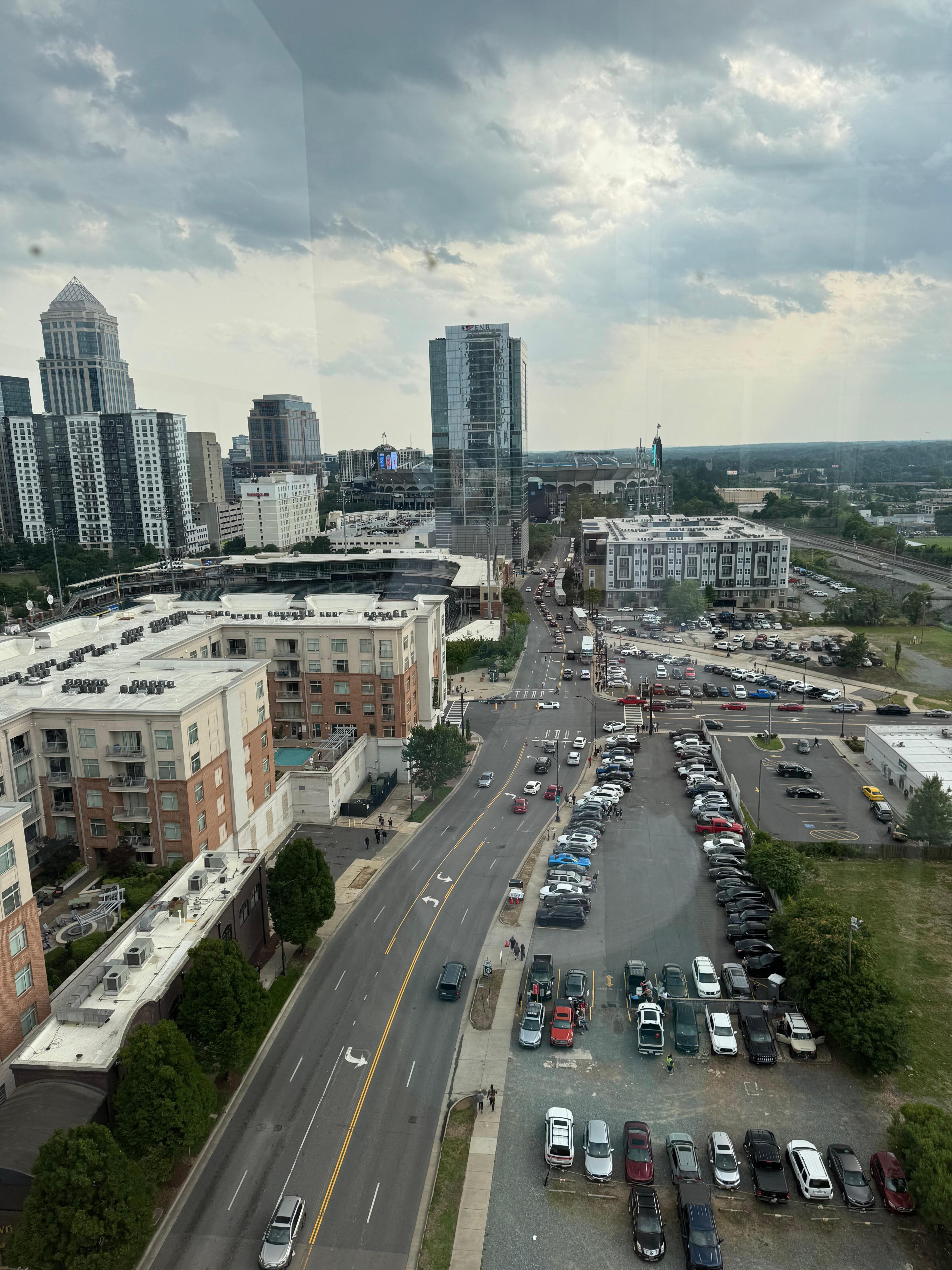 Looking towards the Stadium from rooftop lounge on property 