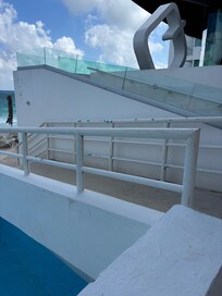 Paint peeling throughout the place.