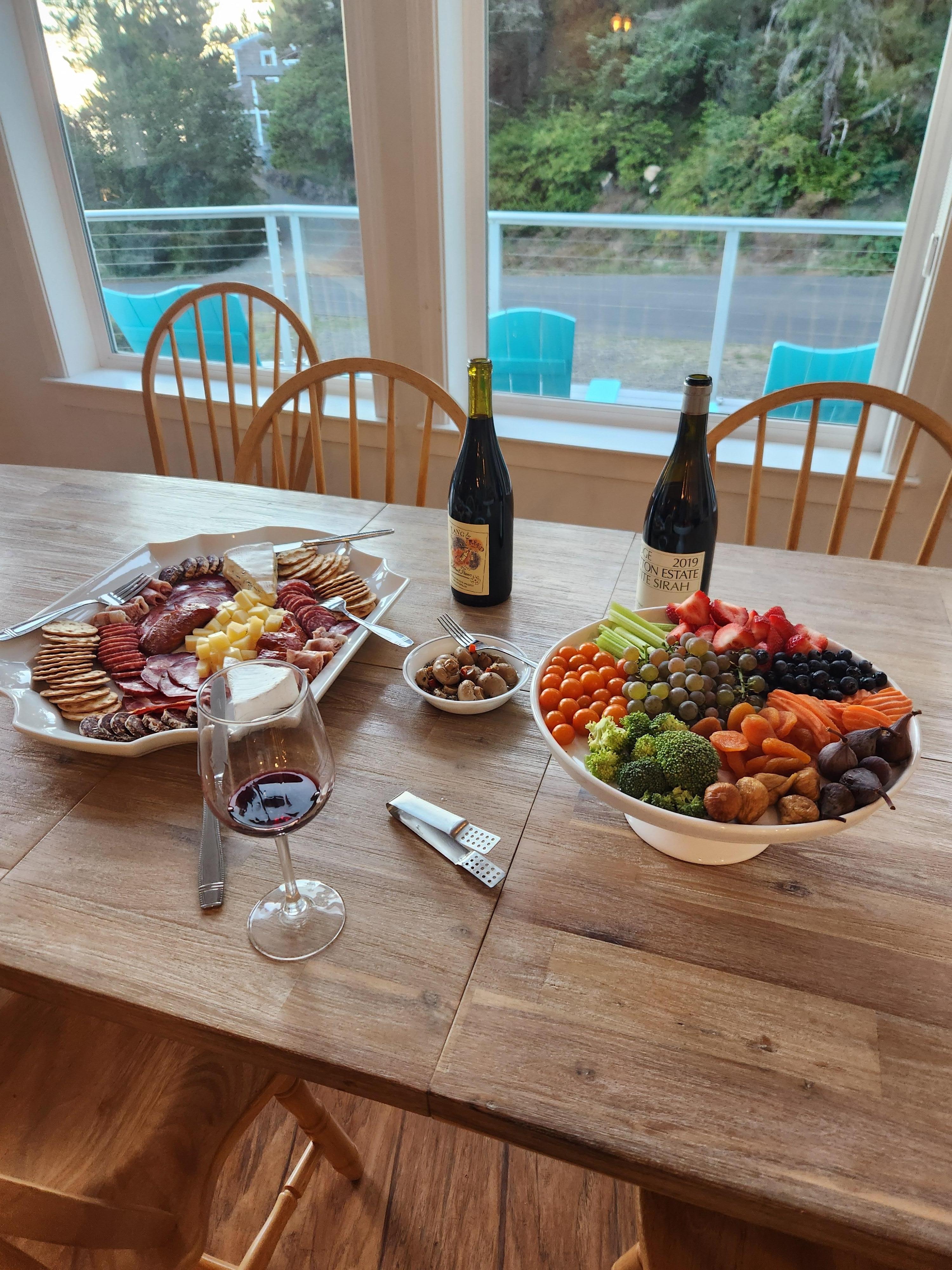 Spacious dining area and deck.